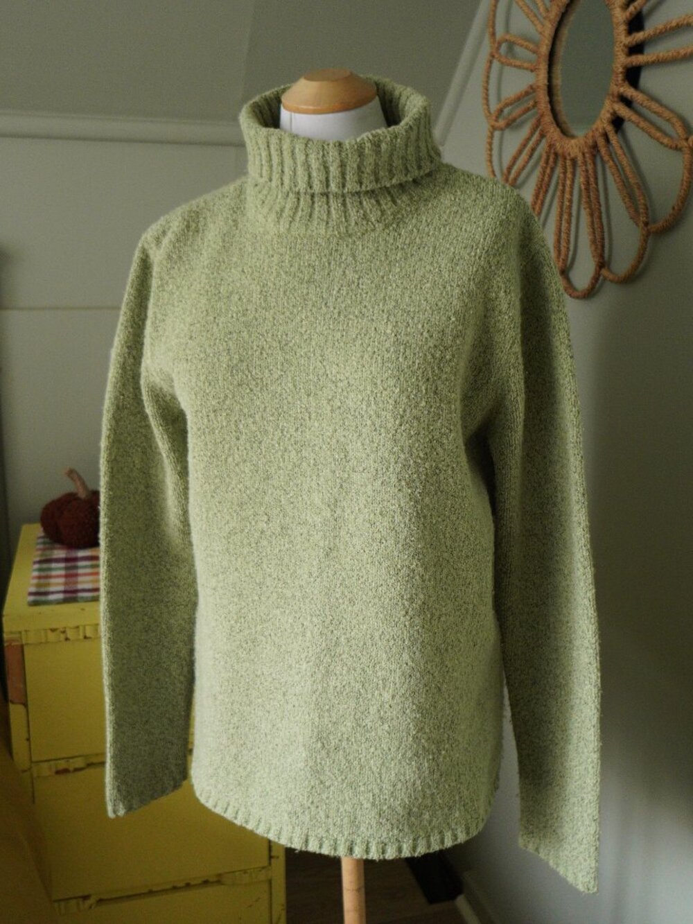 green apple long sleeve carolyn taylor turtle neck sweater